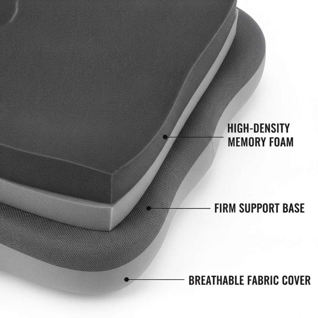 memory foam seat cushion close-up construction and materials