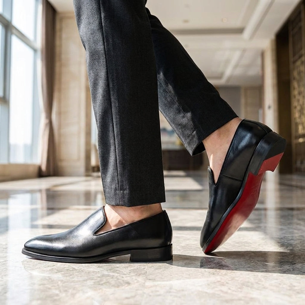Men's Dress Shoes Red Bottom Shoes Slip Leather Shoes - Image 2