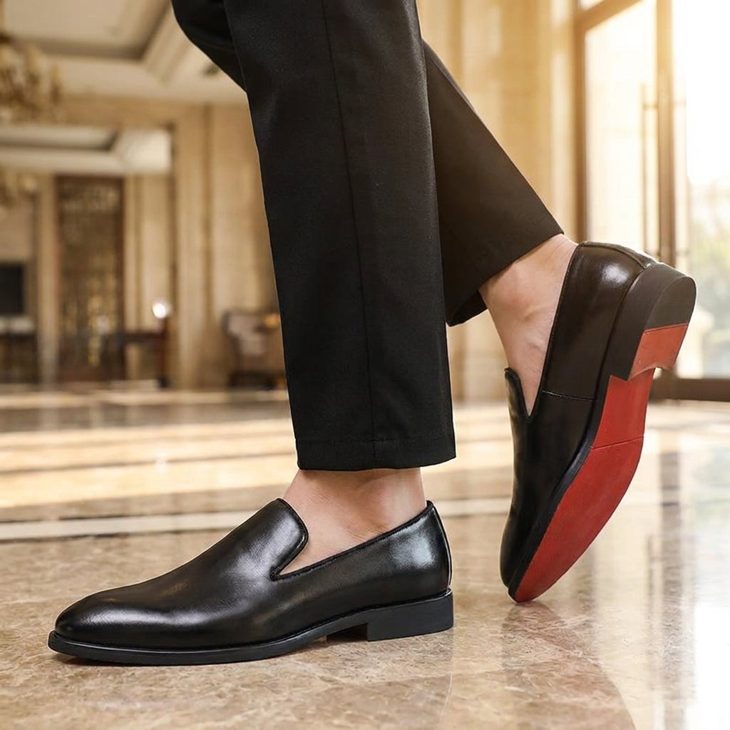 Men's Dress Shoes Red Bottom Shoes Slip Leather Shoes - Image 4