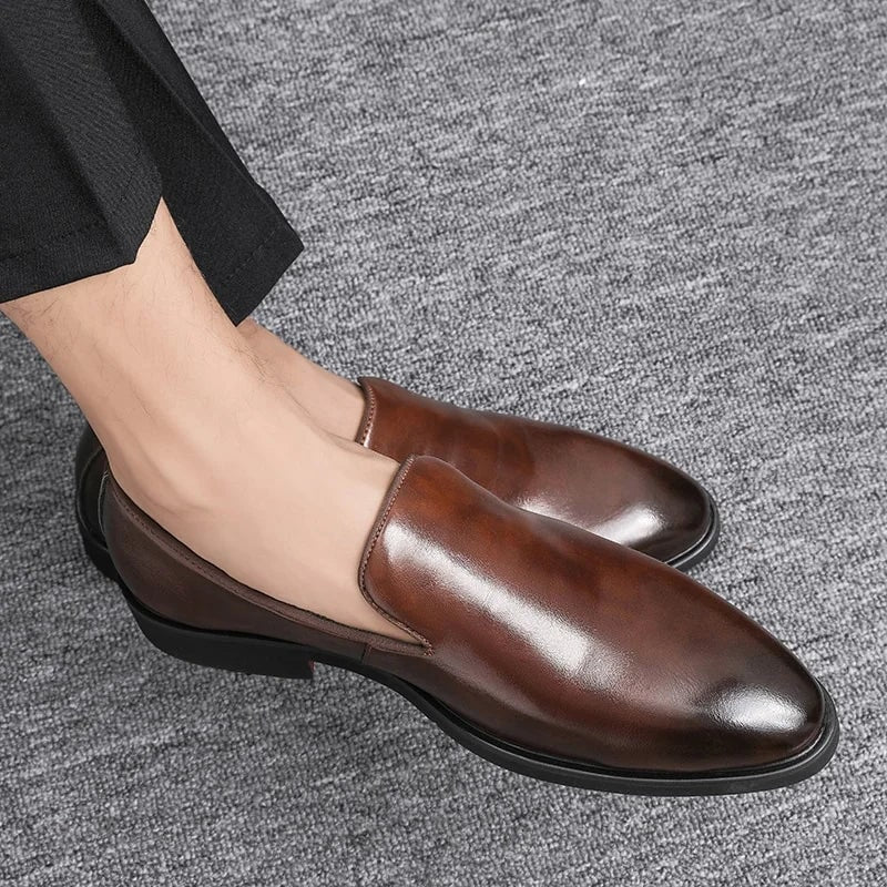 Men's Dress Shoes Red Bottom Shoes Slip Leather Shoes - Image 11