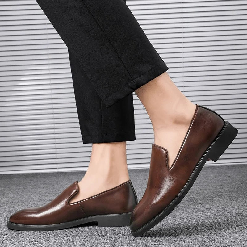 Men's Dress Shoes Red Bottom Shoes Slip Leather Shoes - Image 9