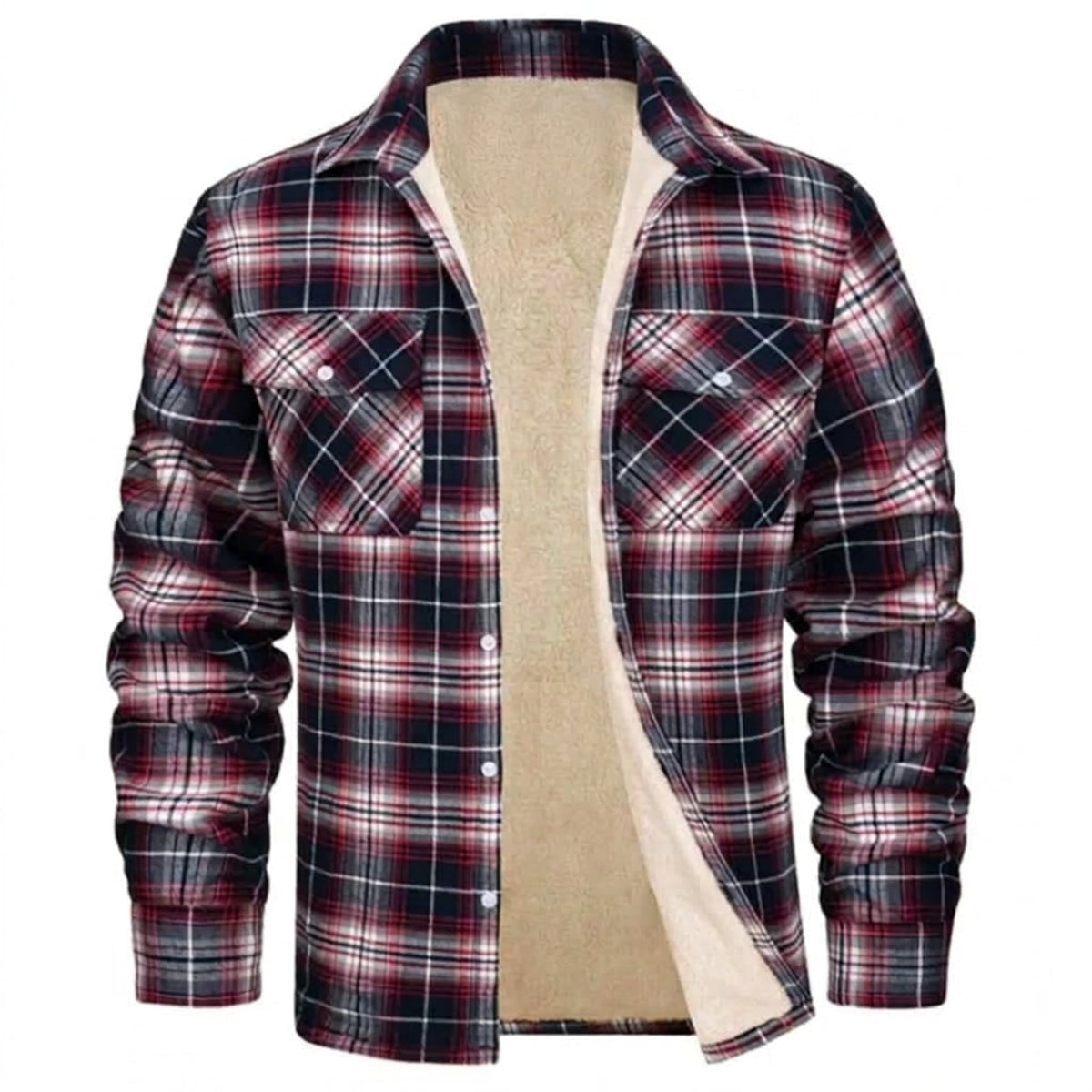 Men's Winter Shirt Jacket With Cozy Sherpa Lining - Image 6