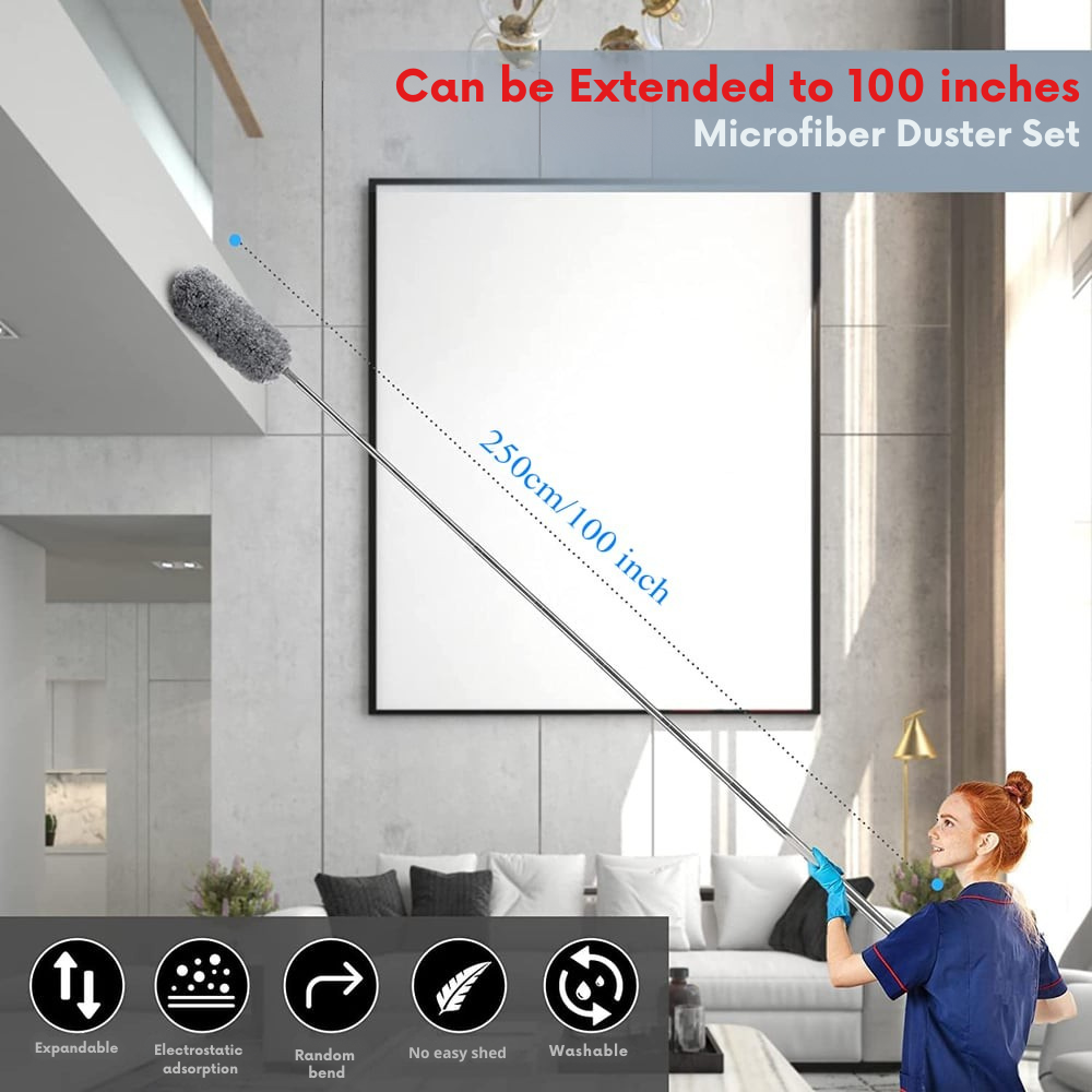 Microfiber Duster Extendable Duster Long Handle Ceiling Fan Cleaning - Image 3