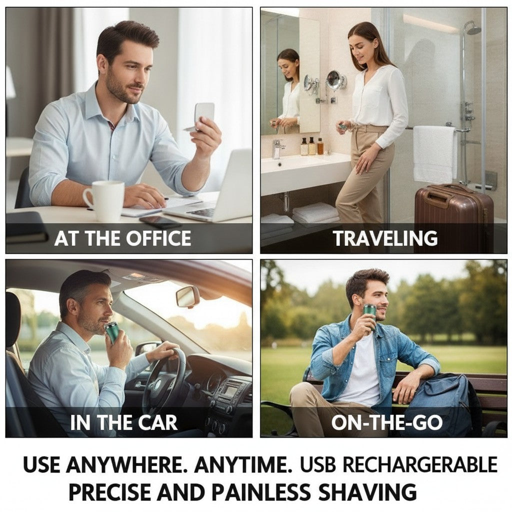 Pocket Electric Razor, Washable Mini Travel Shaver, USB Rechargeable benefits