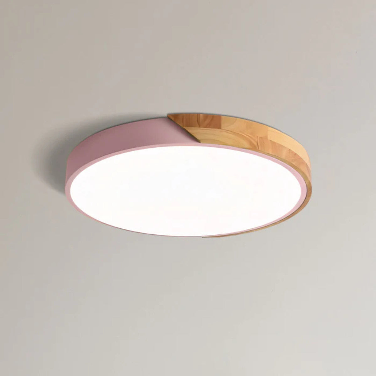 Modern Wood Circular Flush Mount Ceiling Light With Acrylic - Image 10