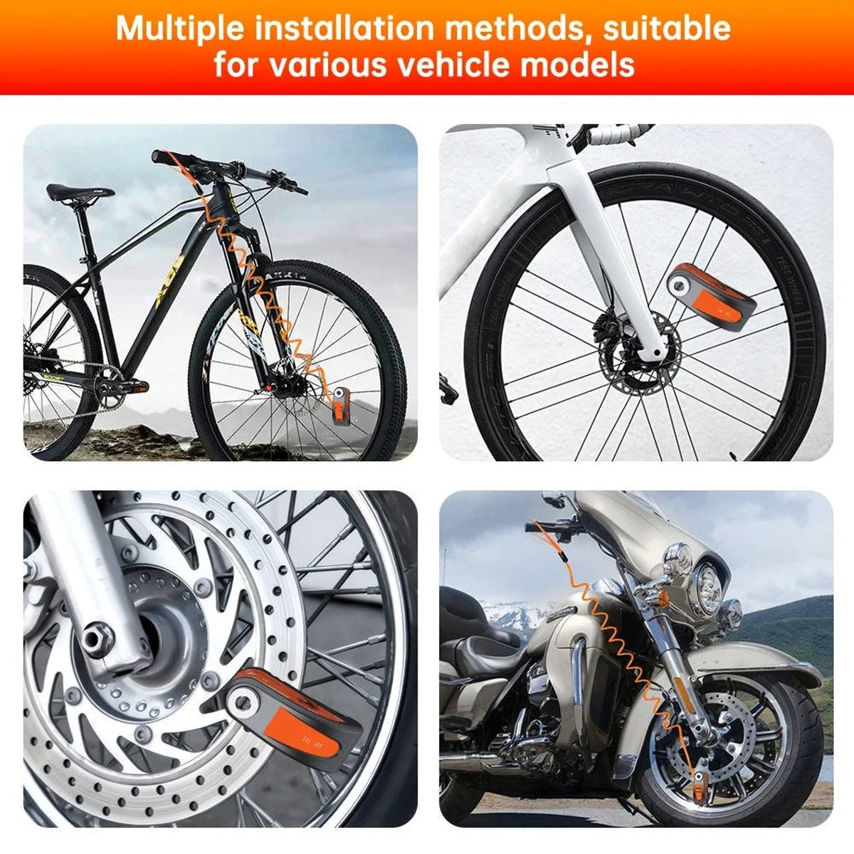 Motorcycle Disc Lock Alarm With 120dB Motion Sensor Siren And Waterproof Design - Image 5