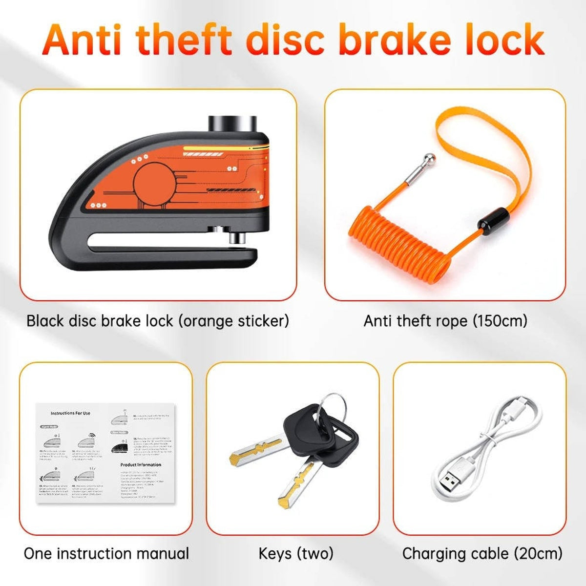 Motorcycle Disc Lock Alarm With 120dB Motion Sensor Siren And Waterproof Design - Image 11