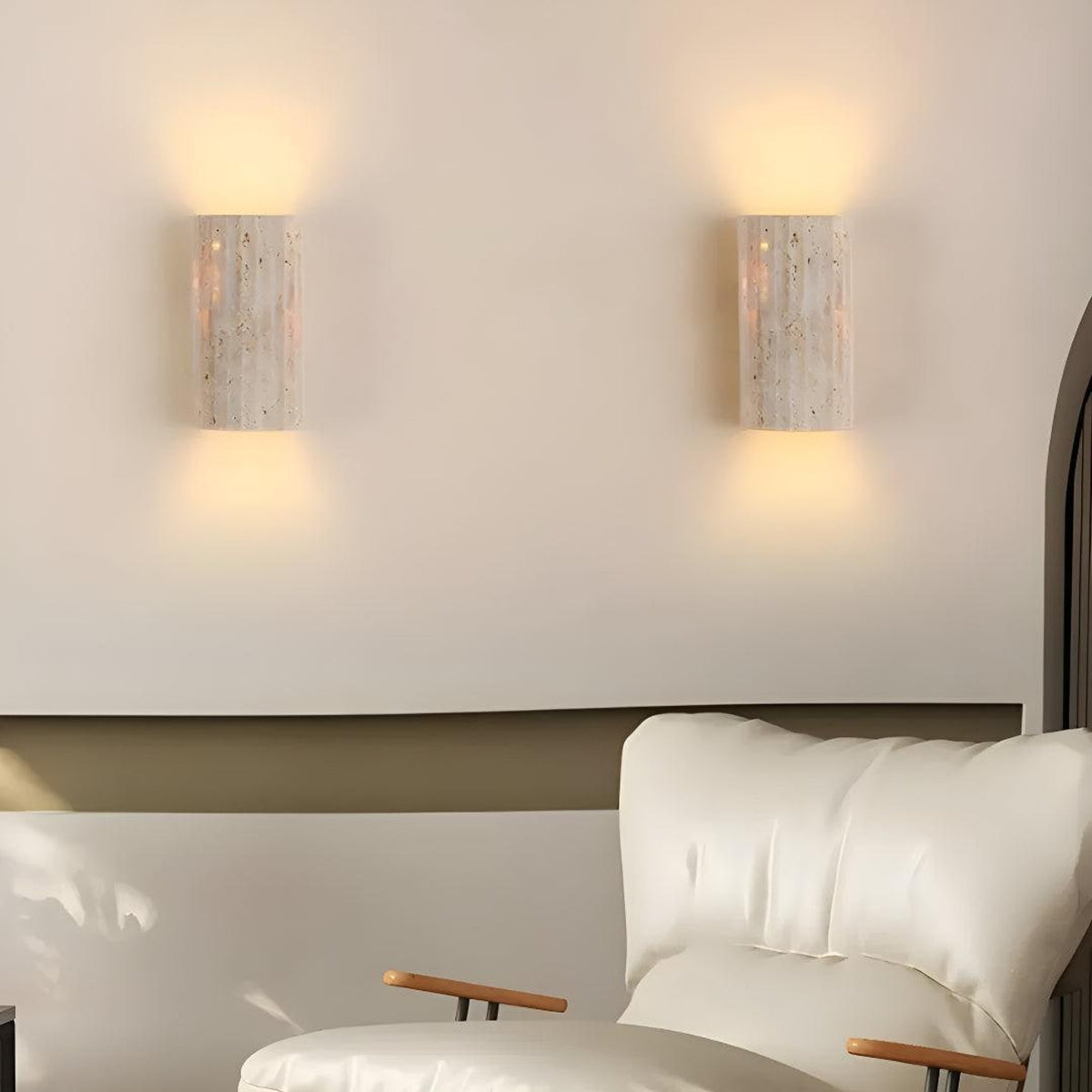 Natural Stone Wall Sconce With LED Integrated Light - Image 1