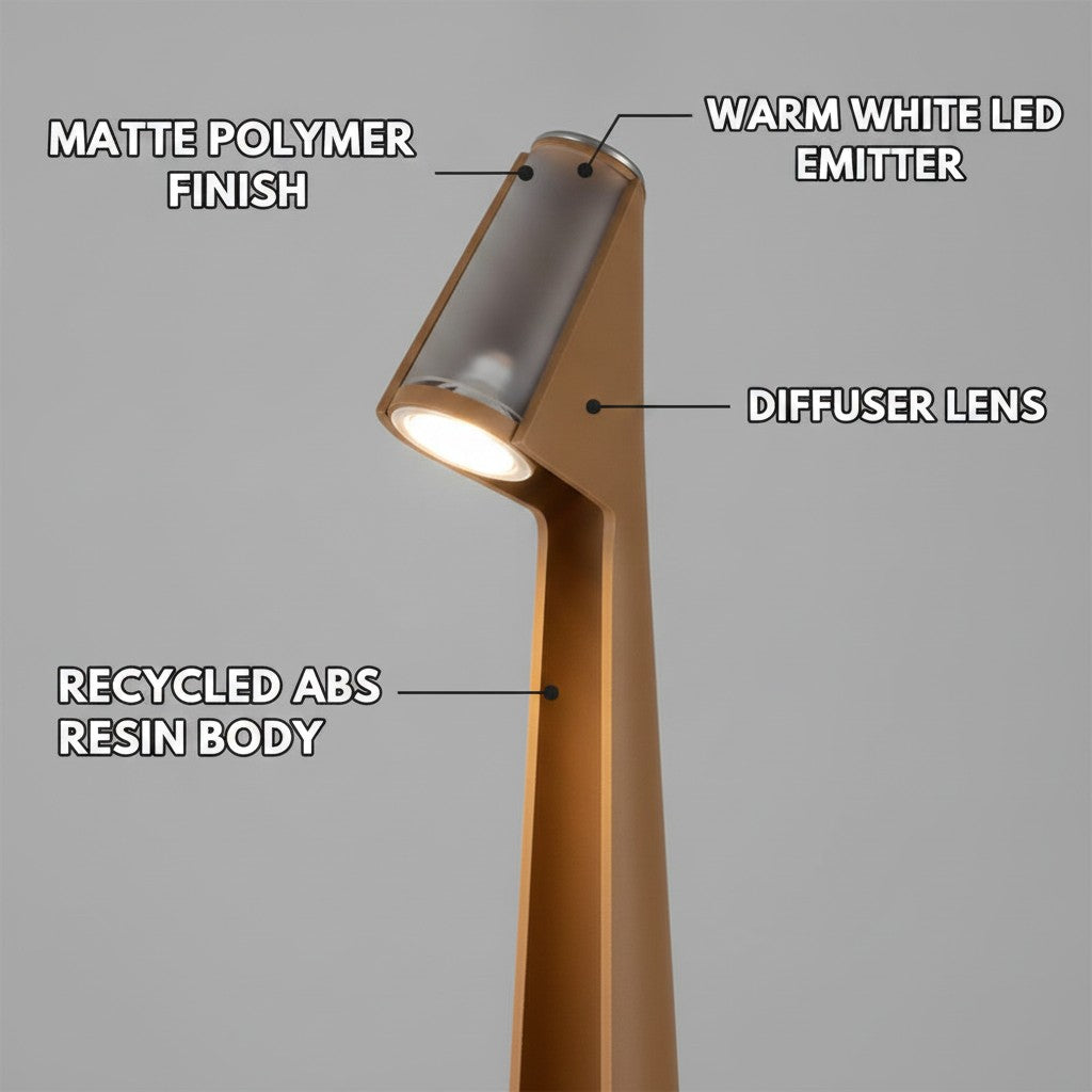 led mood lamp close-up construction and materials