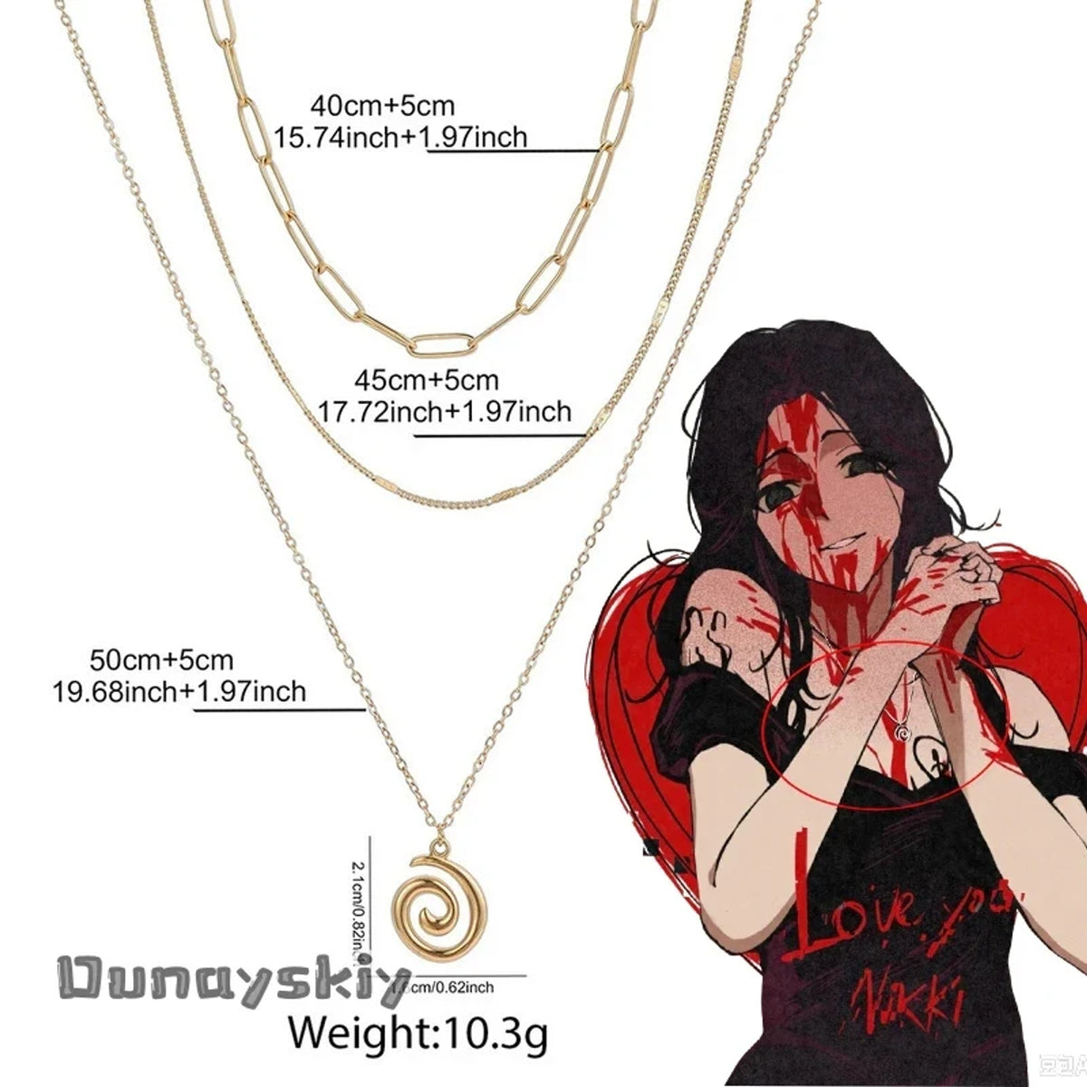 Obsession Nikki Letter Necklace Set With Cosplay Metal Earrings Halloween Decora Gift - Image 1