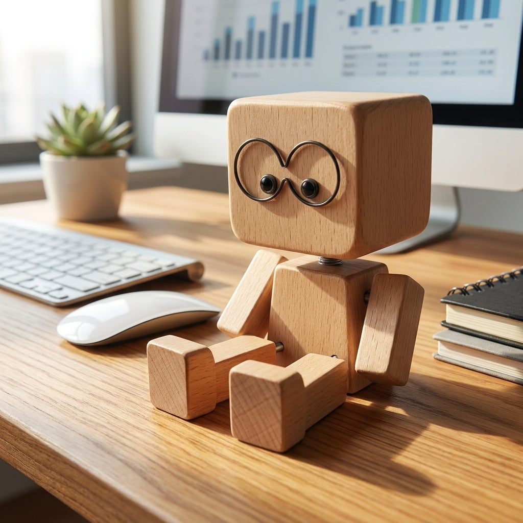 Office Decor Desk Decor Natural Wood Wooden Figure - Image 8