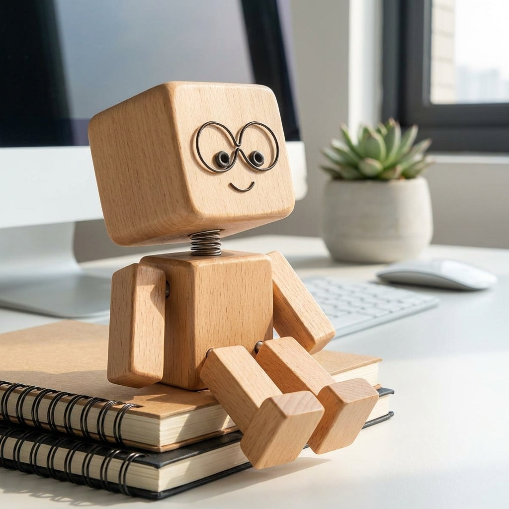 Office Decor Desk Decor Natural Wood Wooden Figure - Image 11