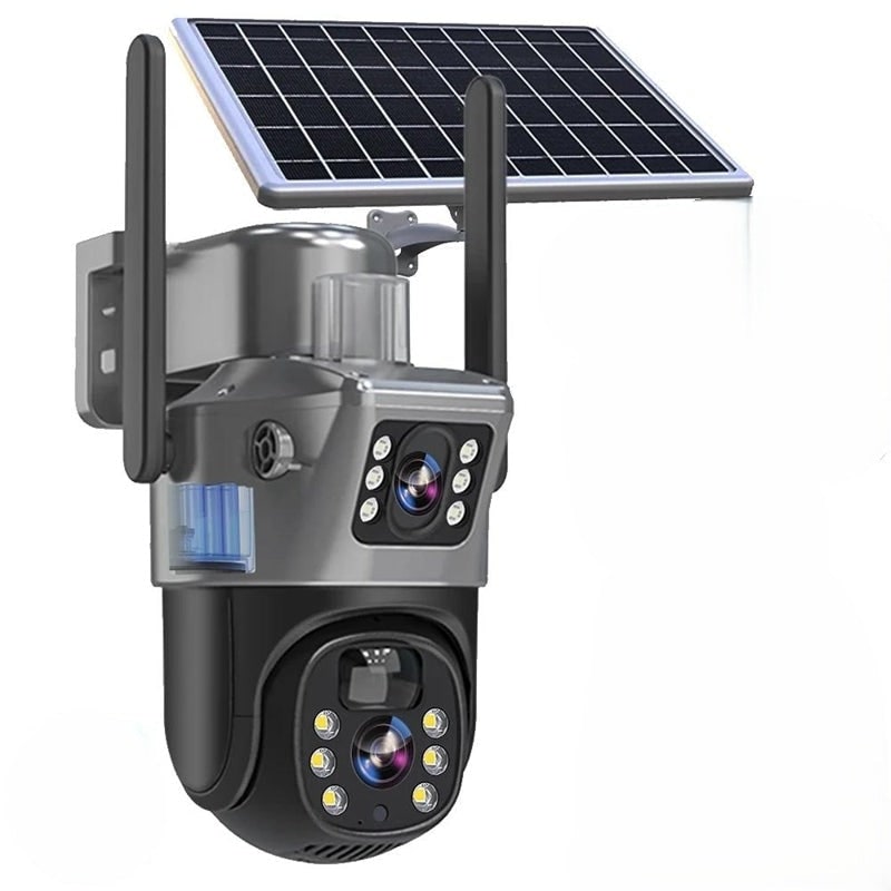 Outdoor Security Camera Solar Powered Ptz Two Way Audio Dark Grey - Image 1