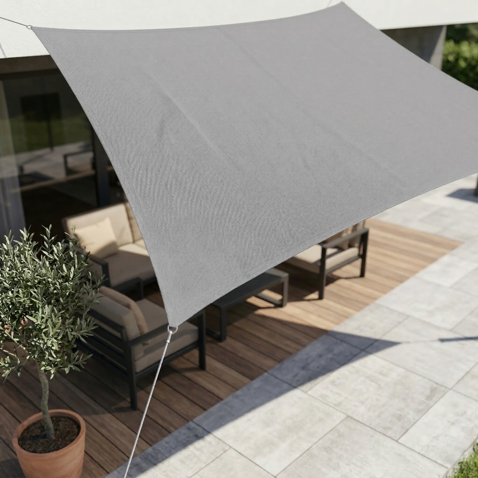 Patio Shade Sail Outdoor Sun Shade Rectangular Canopy Dark Grey - Image 11