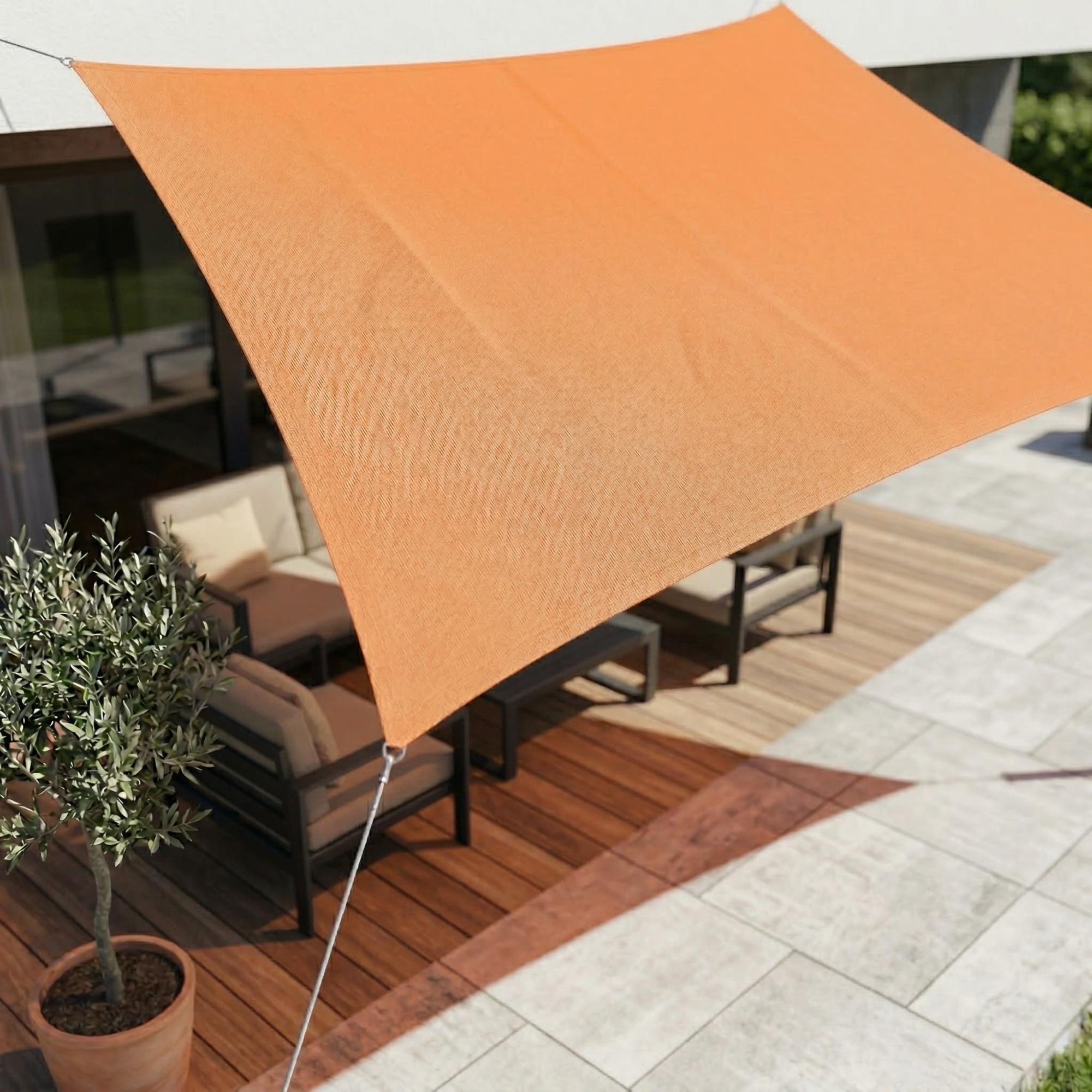 Patio Shade Sail Outdoor Sun Shade Rectangular Canopy Dark Grey - Image 12