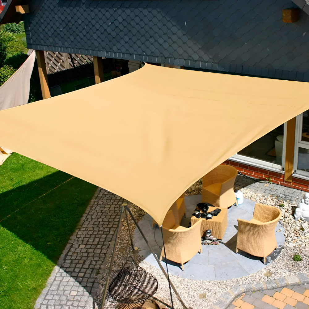 Patio Shade Sail Outdoor Sun Shade Rectangular Canopy Dark Grey - Image 4