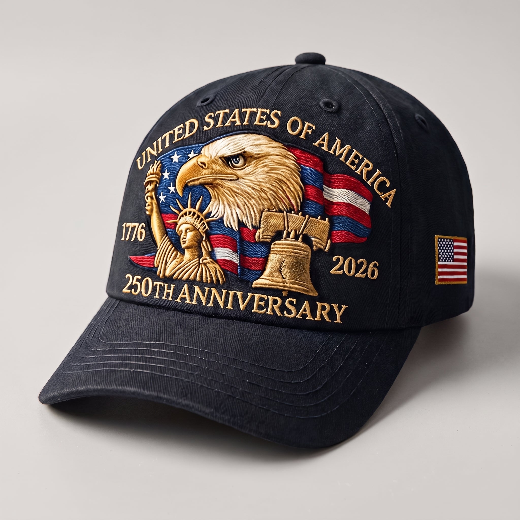 Baseball Cap Dad Hat Patriotic Embroidered United States Flag - Image 3