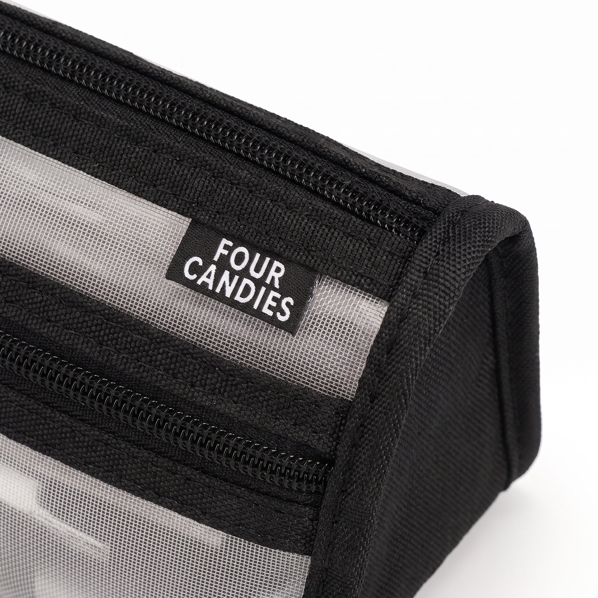 Clear Pencil Case Pouch Large Capacity Black Mesh Marker - detail