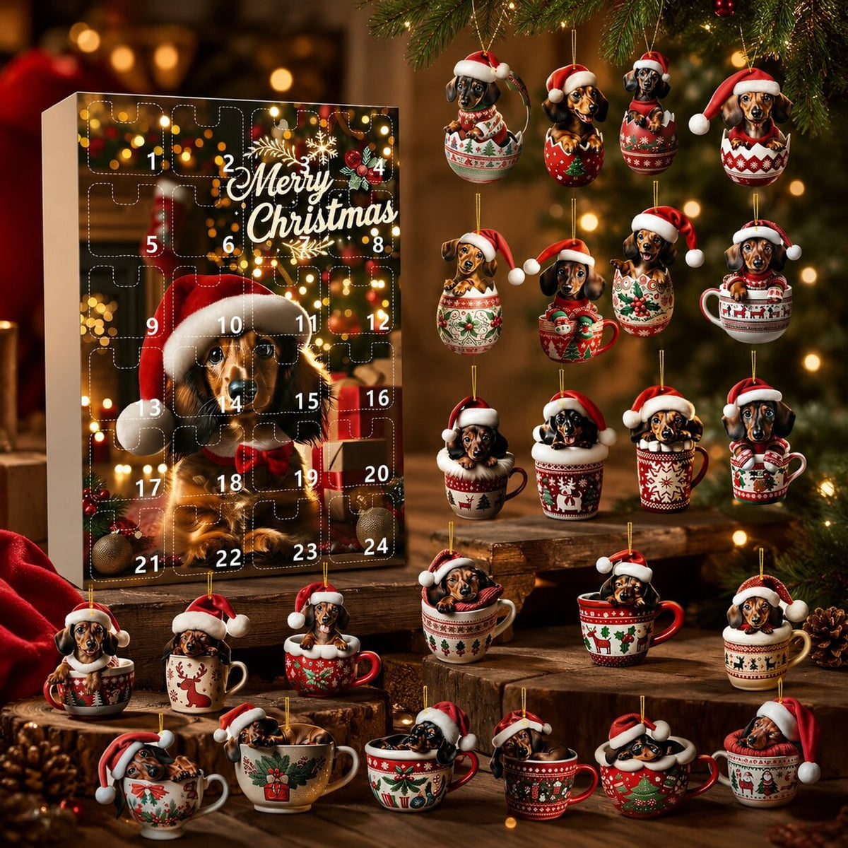 Plastic Door Box Dachshund Advent Calendar - Image 1