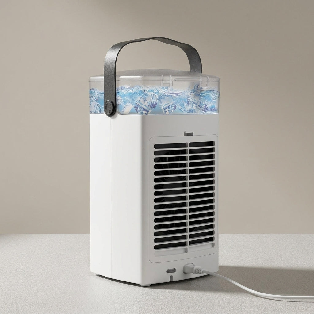 Portable Evaporative Air Cooler Air Conditioner Fan Compact Design - angle