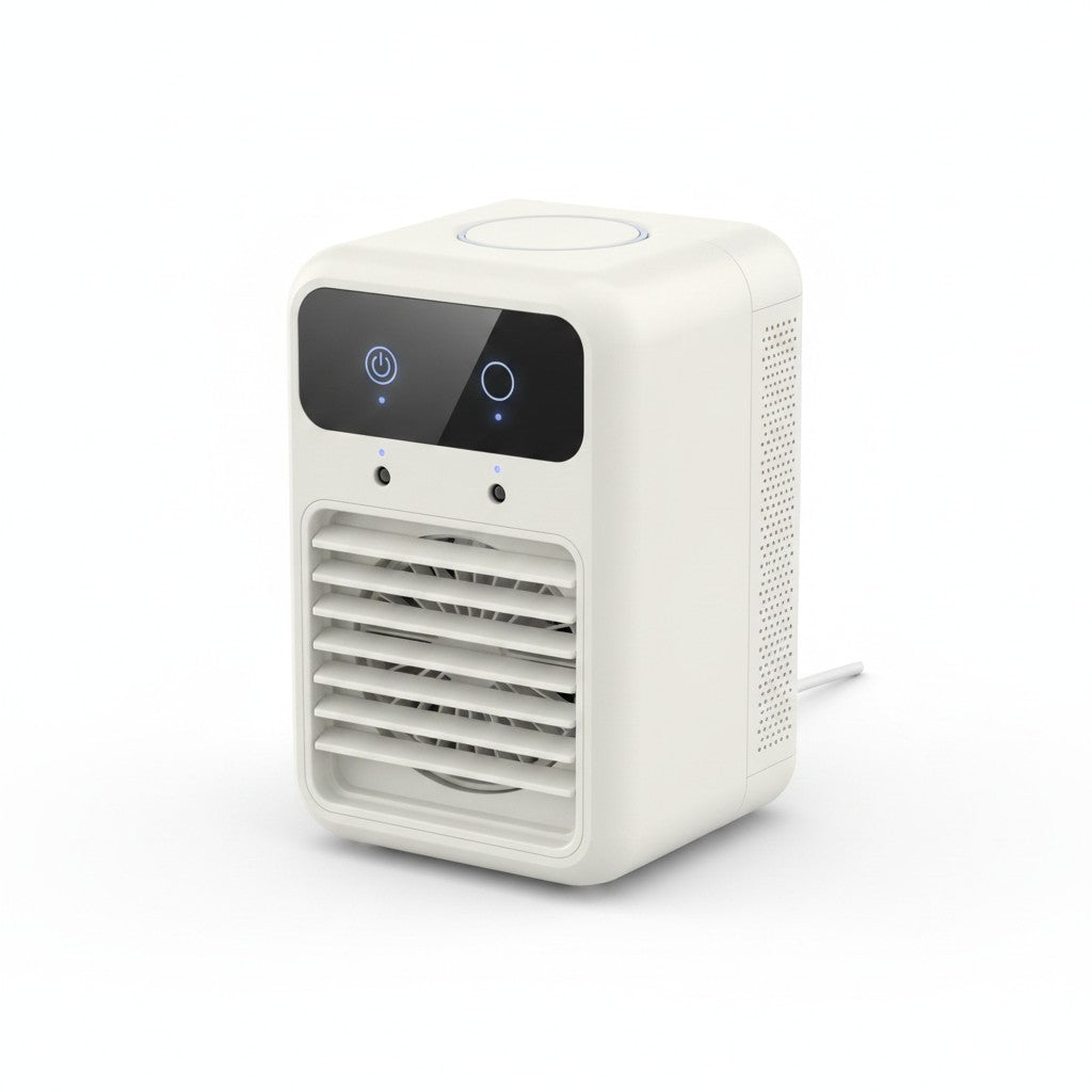 portable air cooler product photo on white background