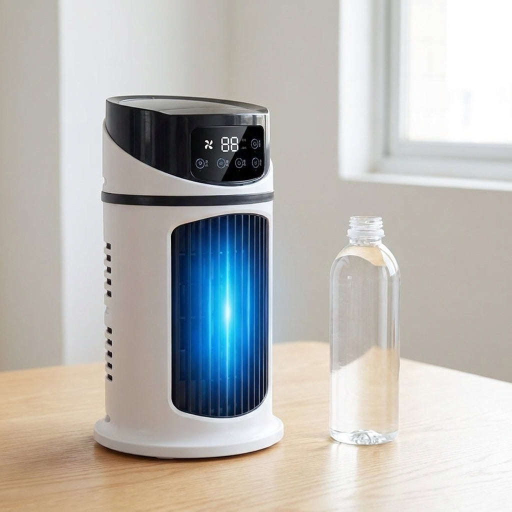 Portable Air Cooler Mini Air Conditioner Evaporative Cooler Desk - scale