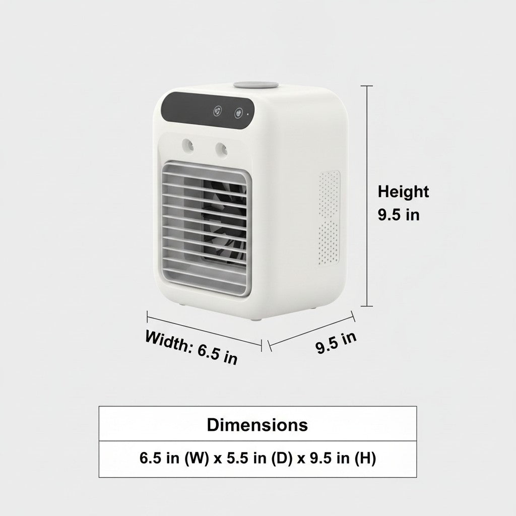 Fan, mist, and cool air in one compact unit