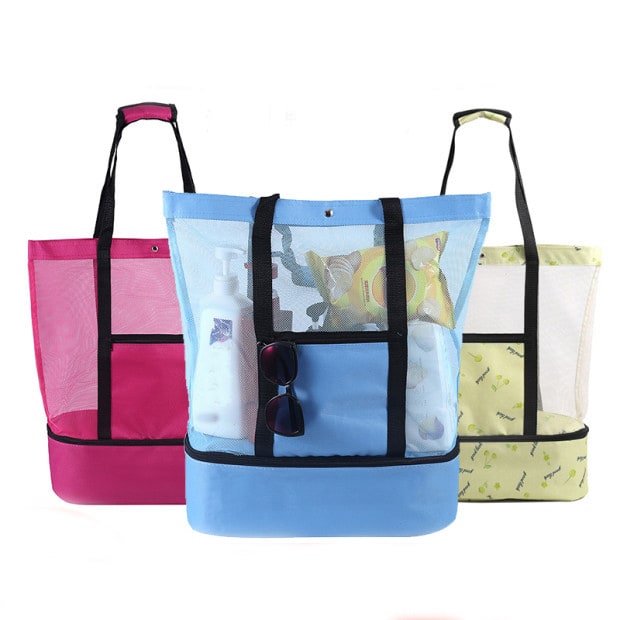 Portable Cooler Soft Lunch Bag Mesh Insulated Beach Tote - Image 4