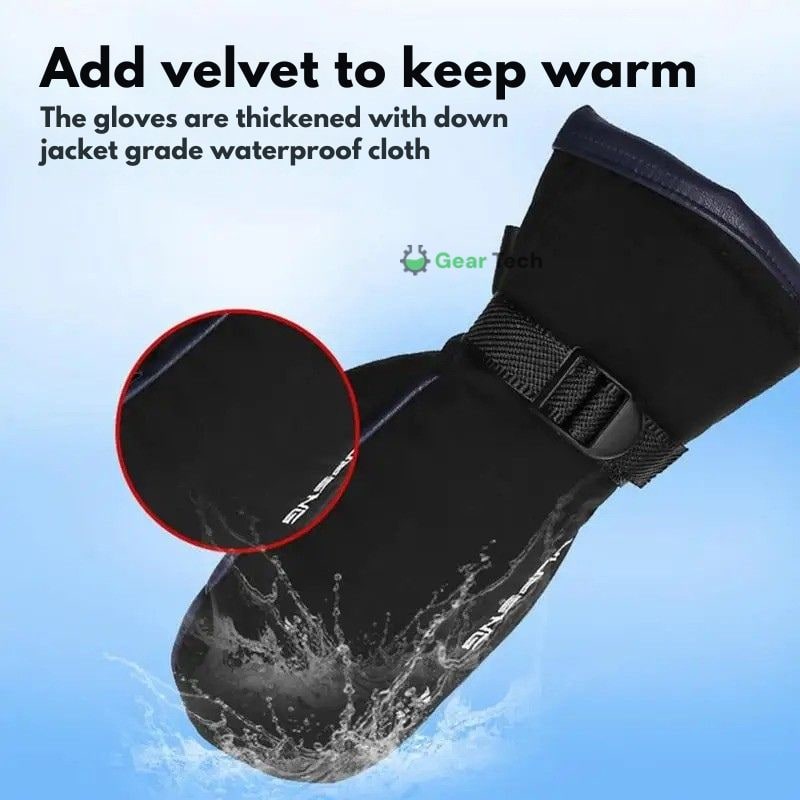 Portable Heated Electric Heated USB Black Waterproof Mittens - Image 4