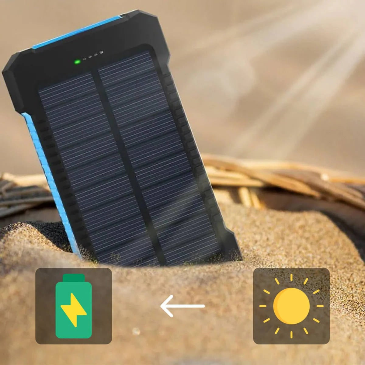 Portable Solar Charger Power Bank With Dual USB Ports And LED Flashlight - Image 6