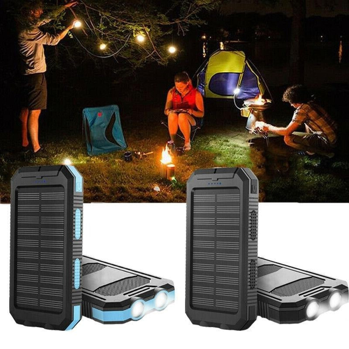 Portable Solar Charger Power Bank With Dual USB Ports And LED Flashlight - Image 9