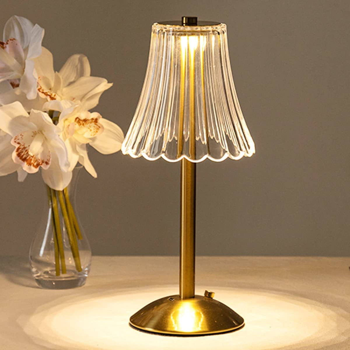 Rechargeable Crystal Table Lamp With USB Charging Tri-Color Portable - Image 8