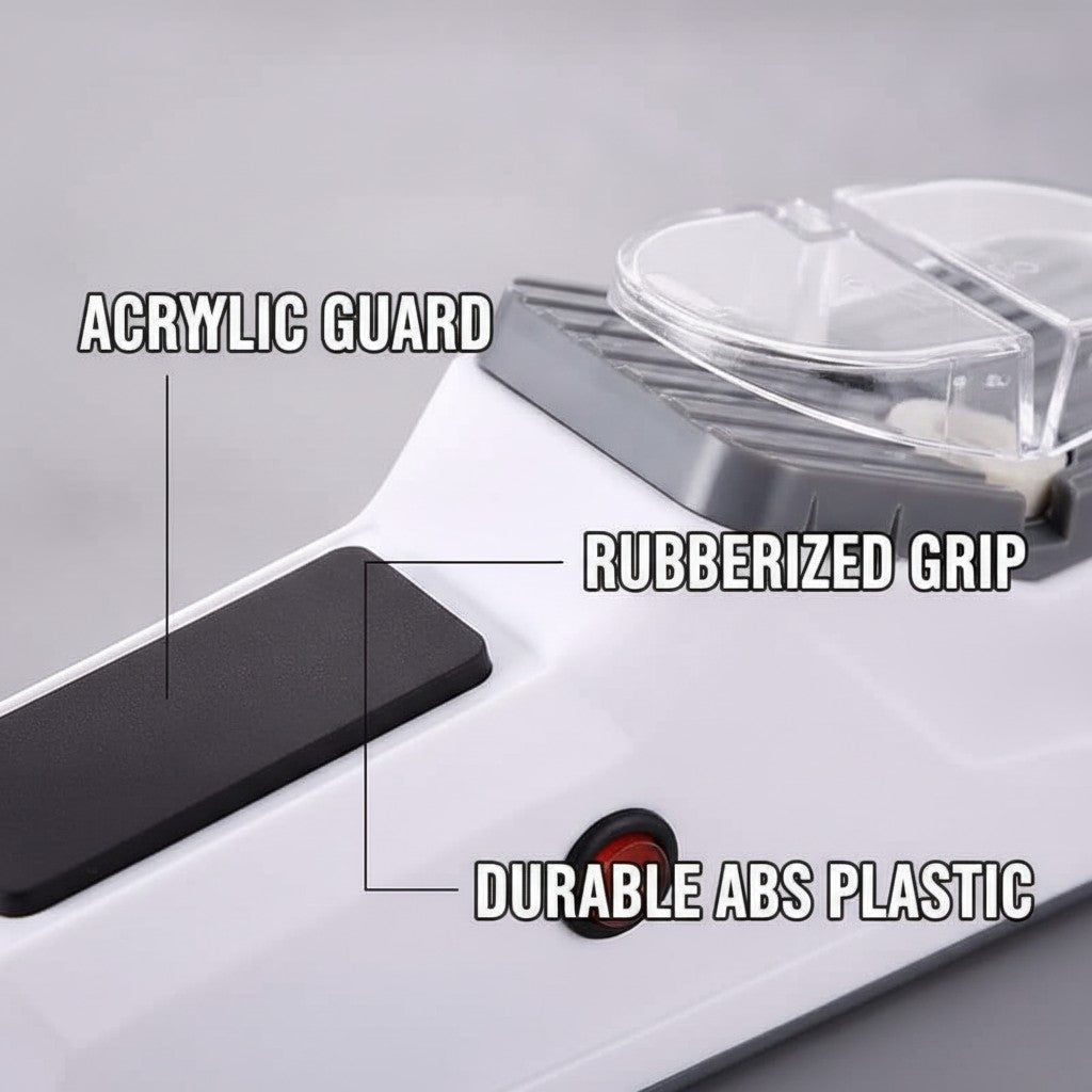 electric knife sharpener close-up construction and materials