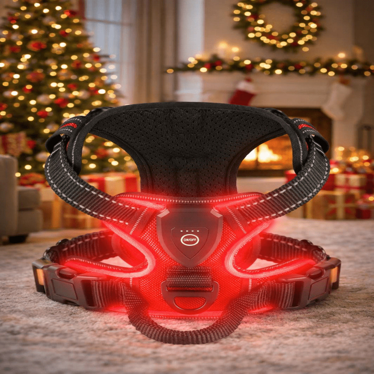 Rechargeable LED Dog Harness For Night Safety With Adjustable Breathable Mesh - Image 8