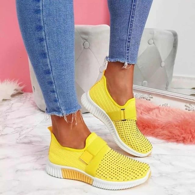 Shoes Walking Sneakers Slip-On Comfort Mesh Rhinestone - Image 4