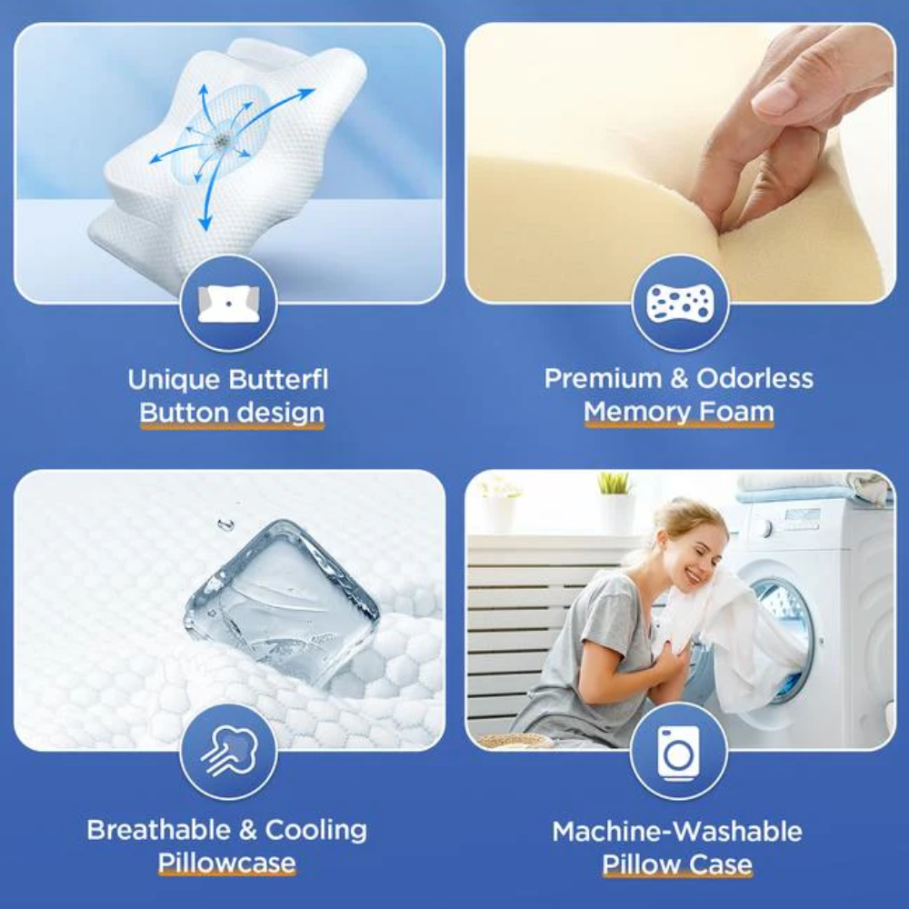 Side Sleeper Pillow Memory Foam Neck Pain Ergonomic Back Cervical - Image 12