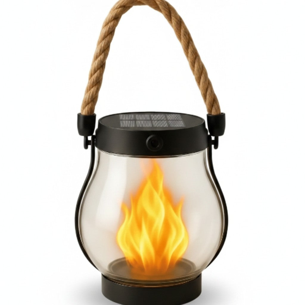 solar flame lantern product photo on white background