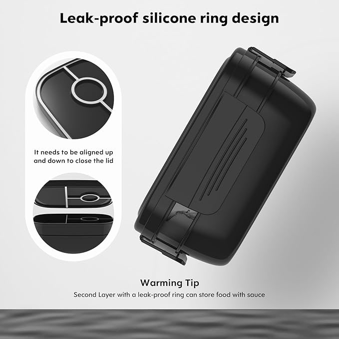 Stackable Bento Lunch Box | Matte Black - Image 3