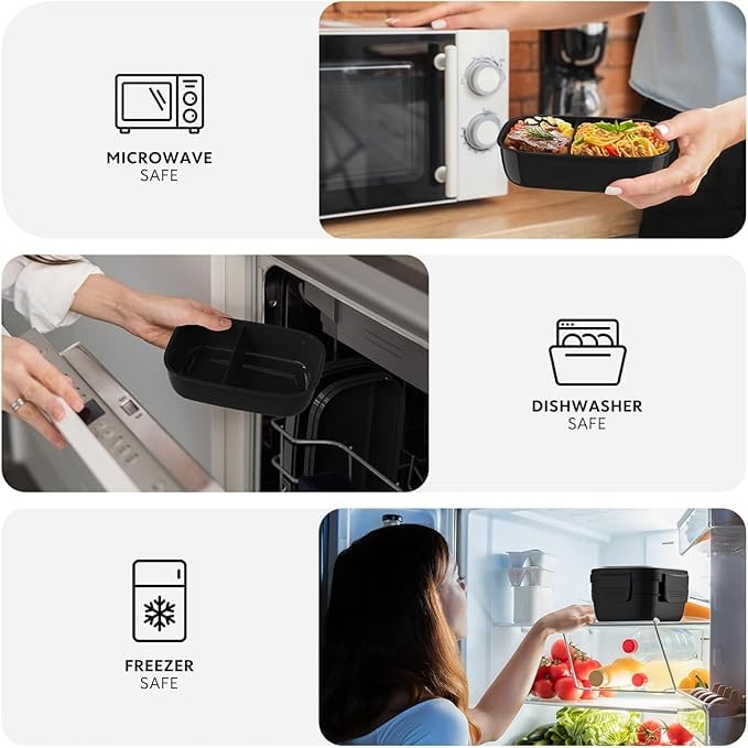 Stackable Bento Lunch Box | Matte Black - Image 6