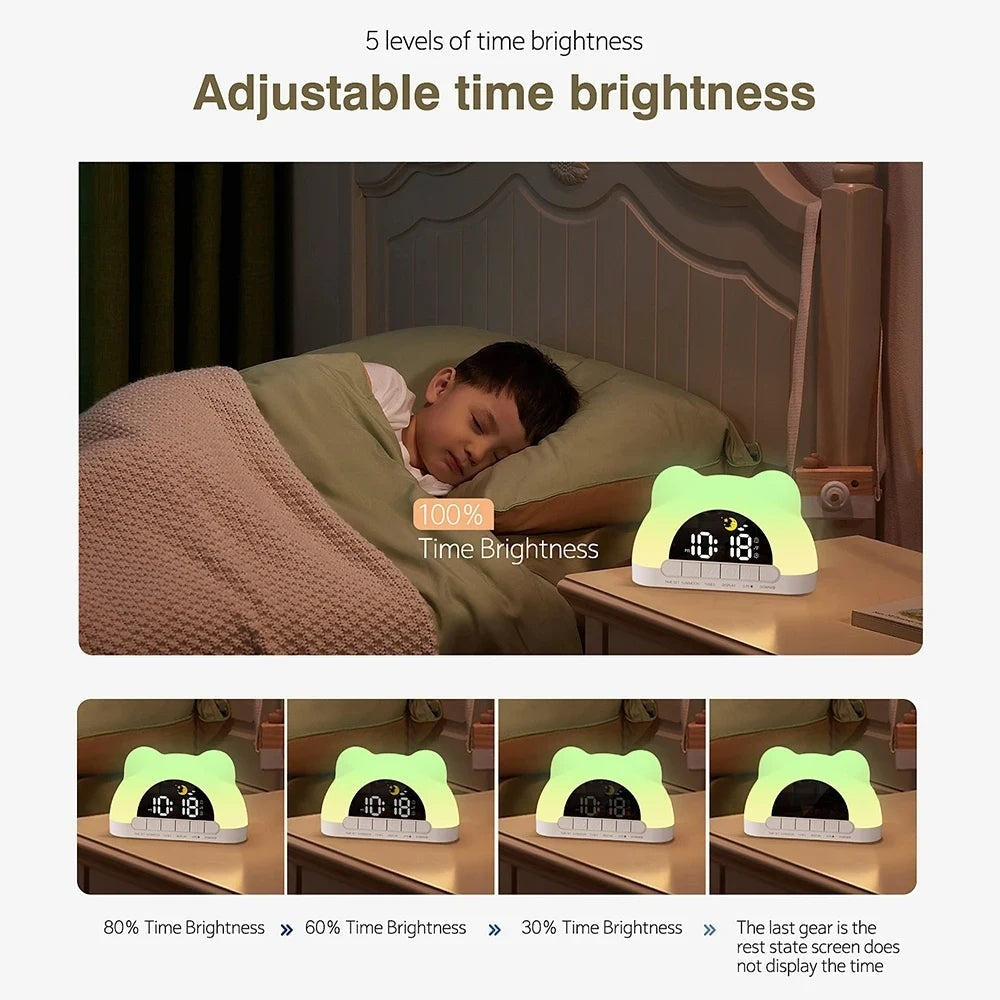 Sunrise Alarm Clock for Kids, Cute Bear Night Light with Colorful Glow — image 2