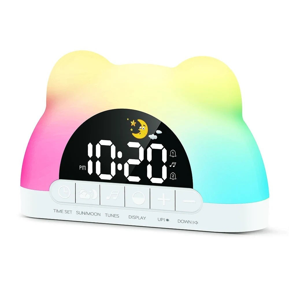 Sunrise Alarm Clock for Kids, Cute Bear Night Light with Colorful Glow — image 7