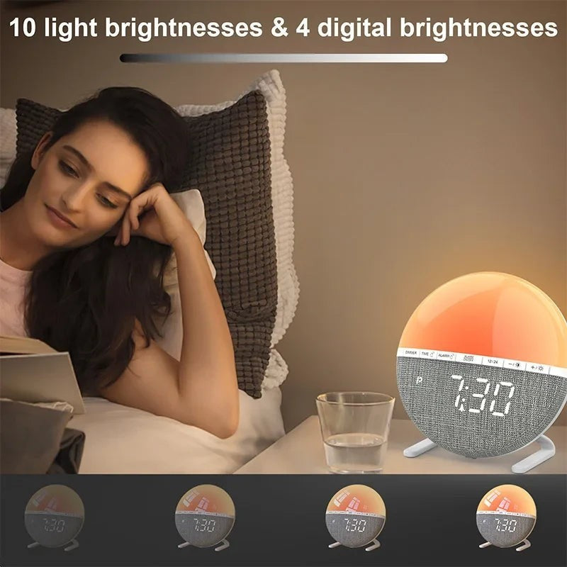 Sunrise Alarm Clock with Color Light & Natural Sounds, Bedside Wake-Up Desk Clock — image 3