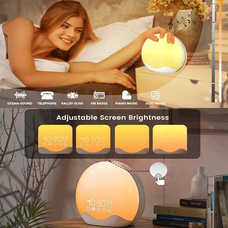 Sunrise Alarm Clock with Sleep Sounds & Color-Changing Awakening Light — image 3