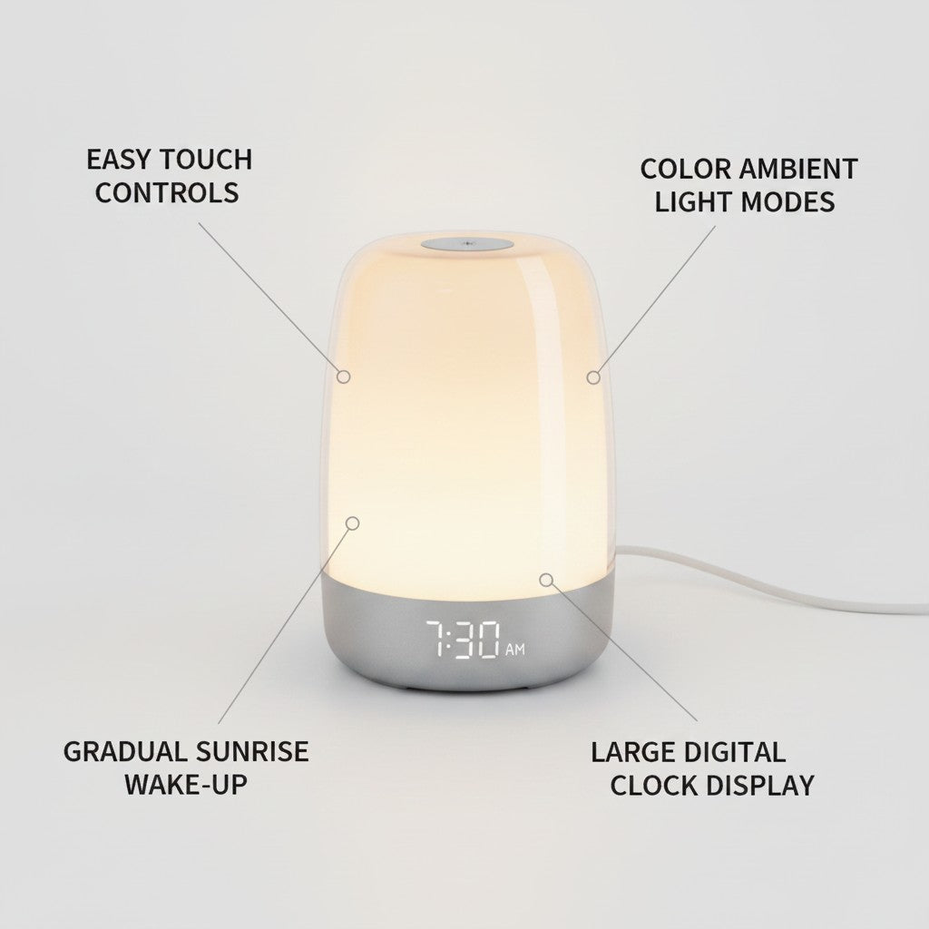 sunrise alarm clock lamp key benefits and features