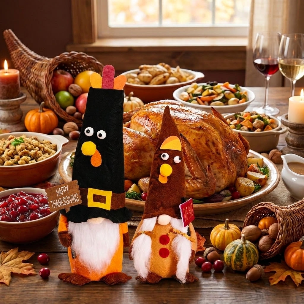 Thanksgiving Decorations Happy Thanksgiving Fall Gnome Plush Figures - Image 13