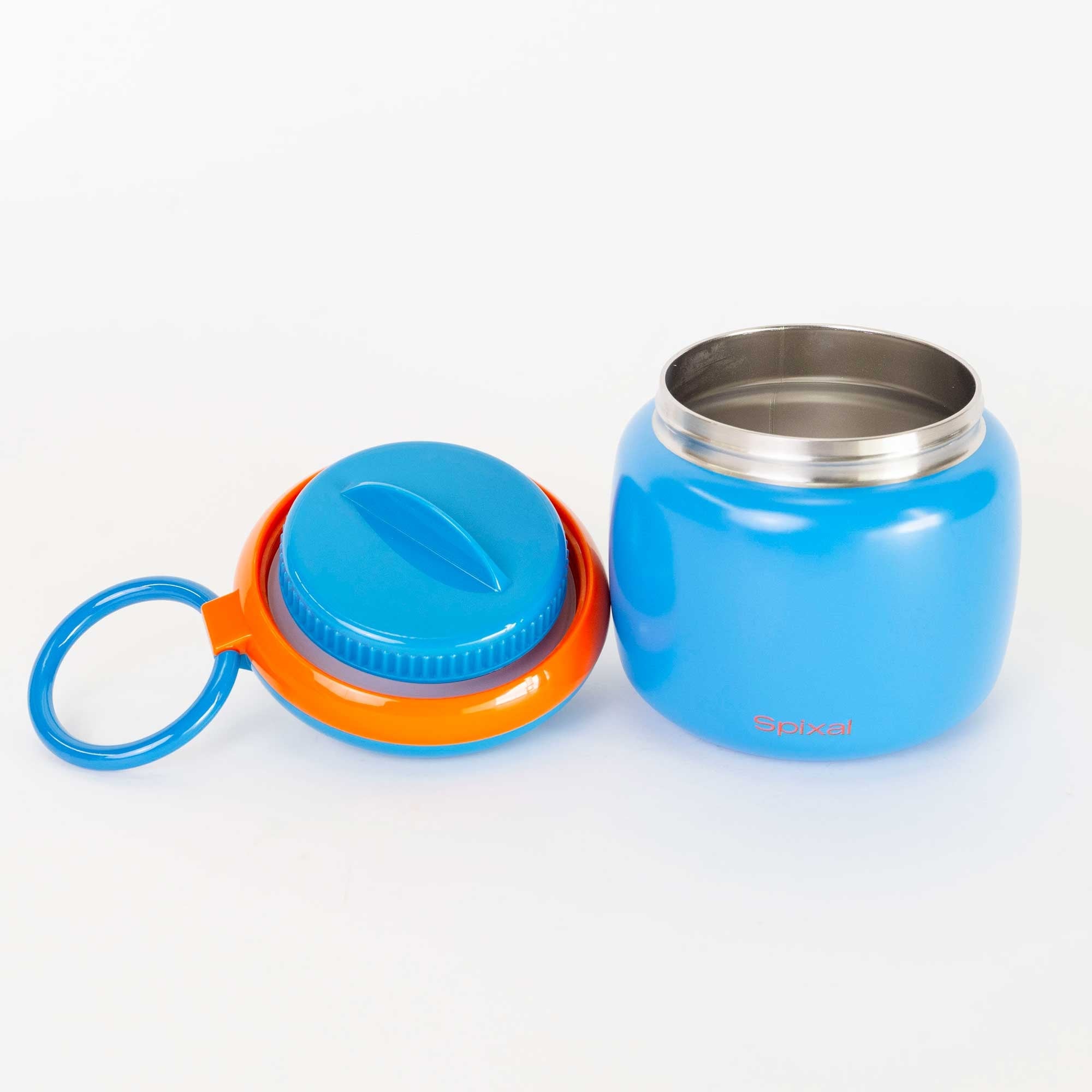 Thermos Food Container Wall Insulated Blue Orange Insulated Food Jar - Image 6
