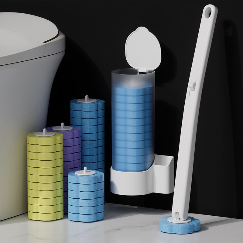 Toilet Cleaning Disposable Toilet Brush Holder Push Button Design - Image 15