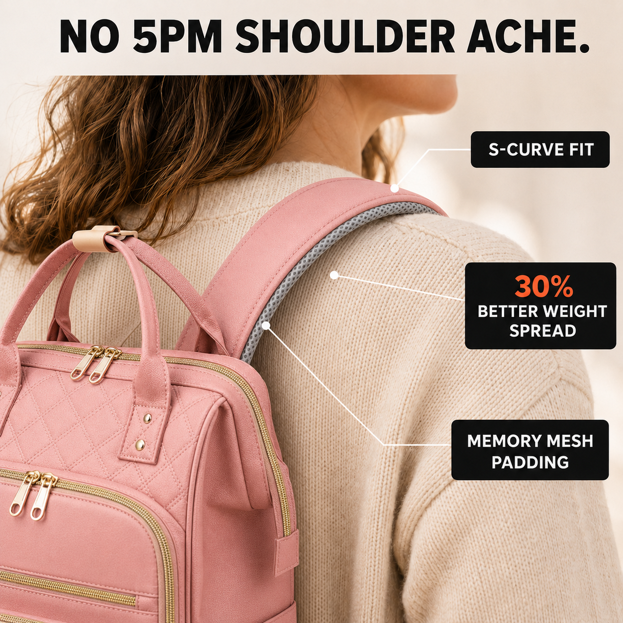Travel Backpack Backpack with Laptop Quilted Lunch Box Set - Image 10