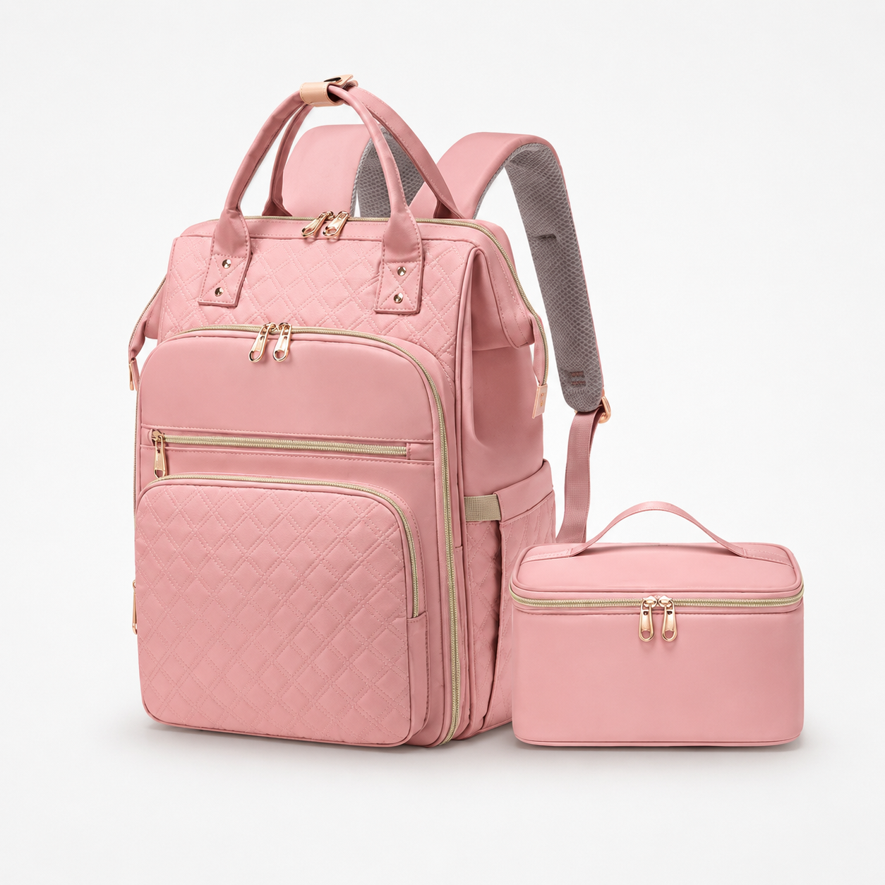 Travel Backpack Backpack with Laptop Quilted Lunch Box Set - Image 13