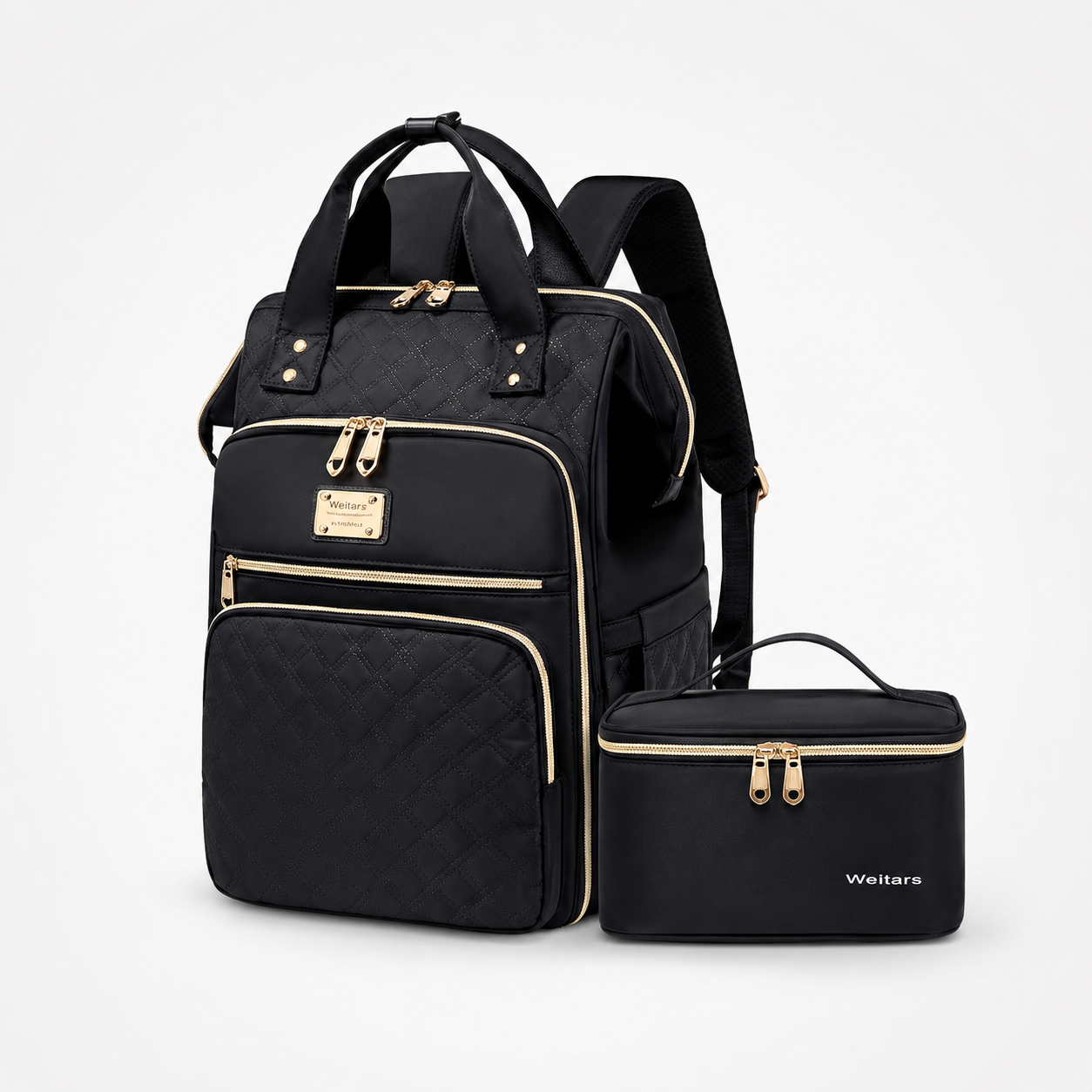 Travel Backpack Backpack with Laptop Quilted Lunch Box Set - Image 15